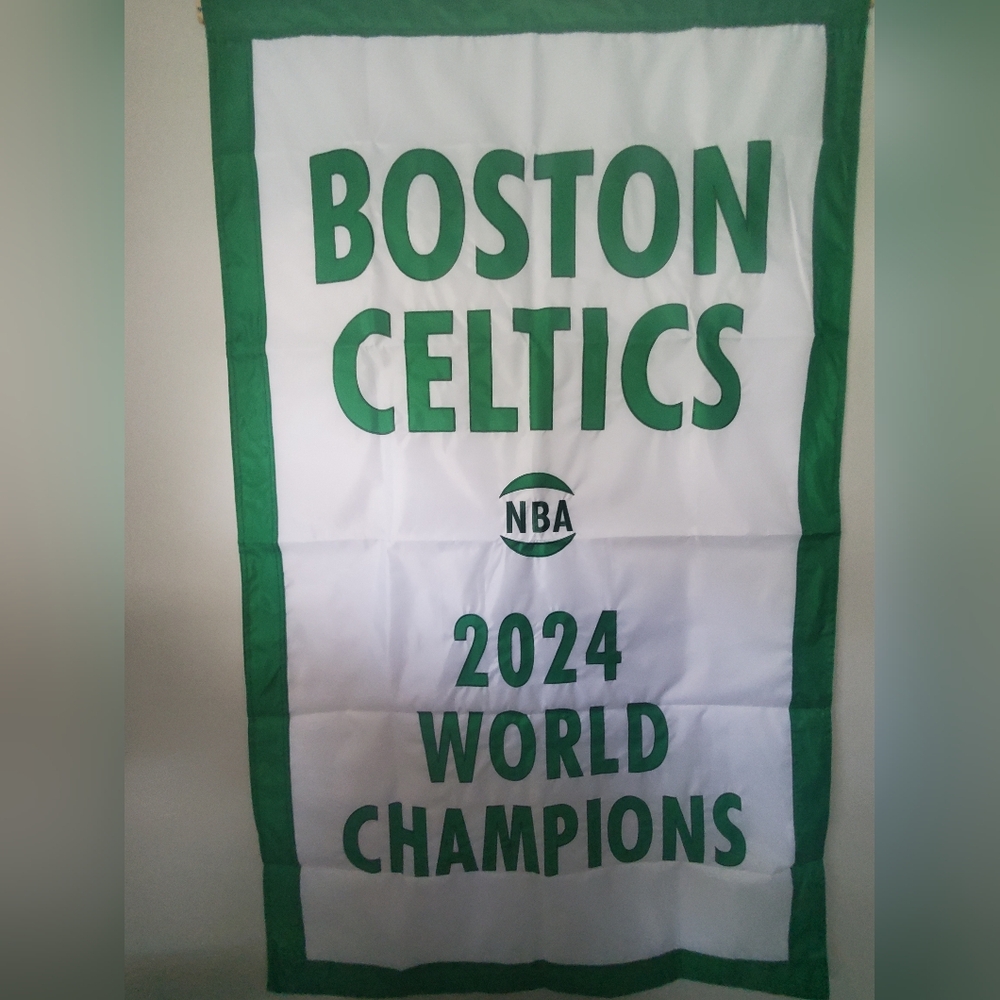 Boston Celtics 2024 Champions Banner with Autographed Photo